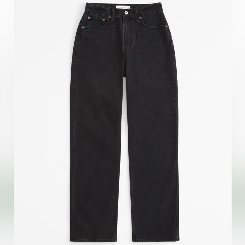 Abercrombie & Fitch Black High-Rise Straight Jeans